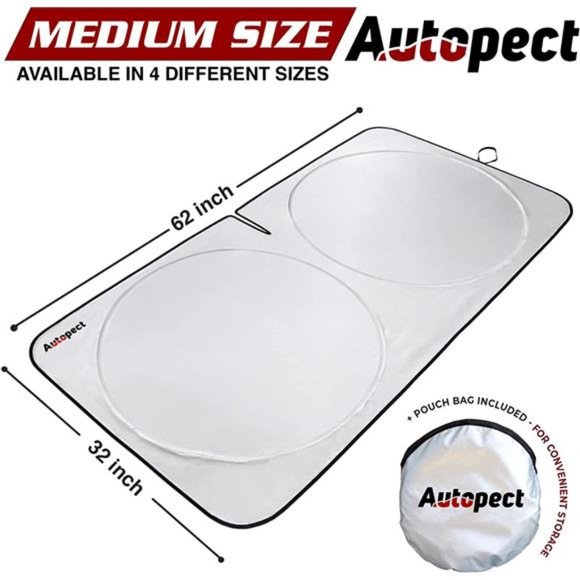 Car Windshield Sun Shade, Foldable Sun Blocker for Car, Truck, SUV Automotive - Picture 3 of 7